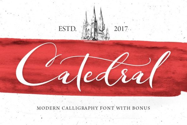 手写现代书法字体 Catedral – Script Font缩略图 手写现代书法字体 Catedral – Script Font