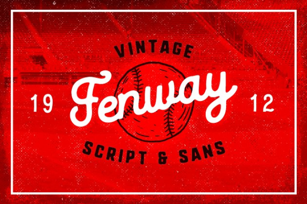 复刻棒球服和球队标志字体 Fenway • Script & Sans + Bonus缩略图 复刻棒球服和球队标志字体 Fenway • Script & Sans + Bonus