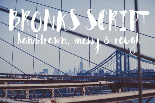 手绘风格手写草书英文字体 Bronks – Handpainted Script +Extras!