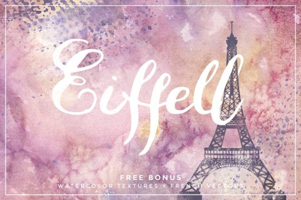 独特华丽法国浪漫主义英文手写字体 Eiffell Brush Script Font + Extras缩略图 独特华丽法国浪漫主义英文手写字体 Eiffell Brush Script Font + Extras