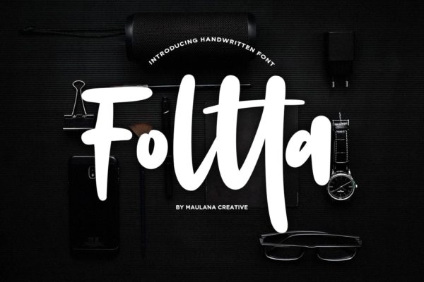 创意手工制作英文书法字体下载 Foltta Typeface