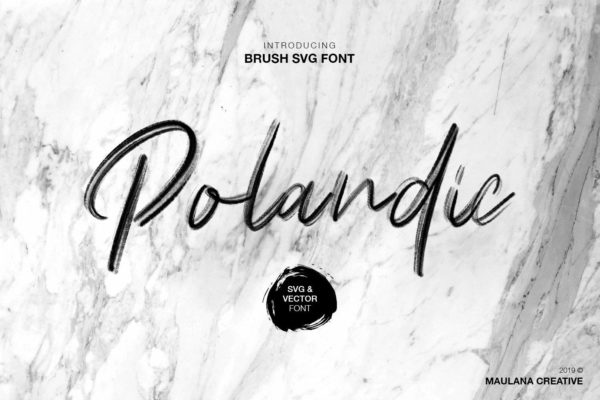 干笔刷英文画笔SVG字体下载 Polandic SVG Brush Font