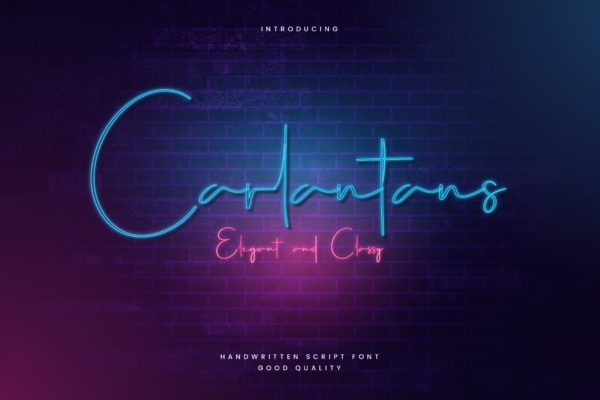 优雅英文连笔签名书法字体下载 Carlantans – Elegant Signature Font