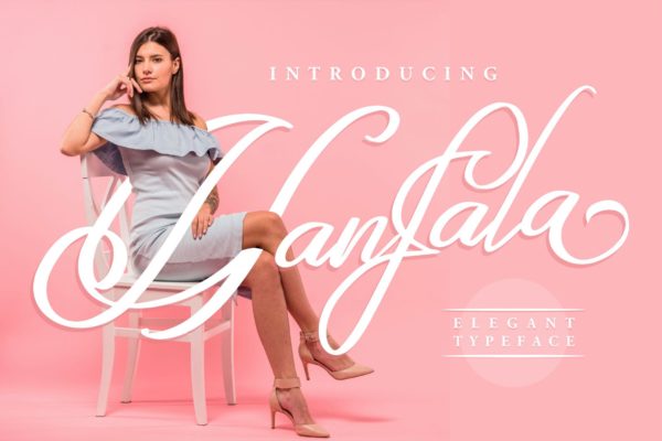 品牌VI设计英文优雅书法字体下载 Hanfala | Elegant Script Font