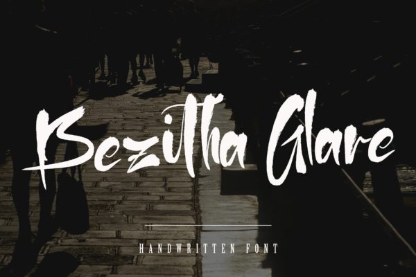 英文笔刷书法字体下载 Bezhita