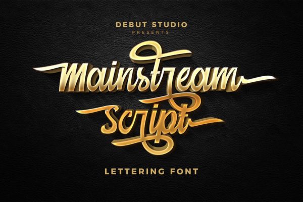 Logo商标设计英文手写书法设计字体下载 Mainstream Script