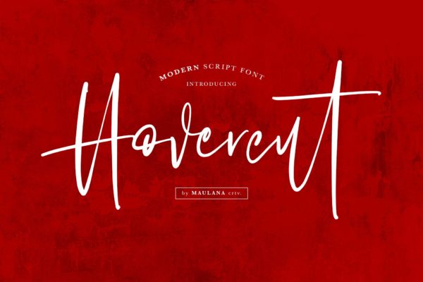 豪迈狂草英文书法字体下载 Hovercut Brush Script Font