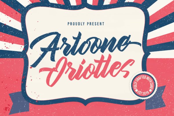 海报标题设计适用的英文书法字体下载 Artoone Oriottes Typeface