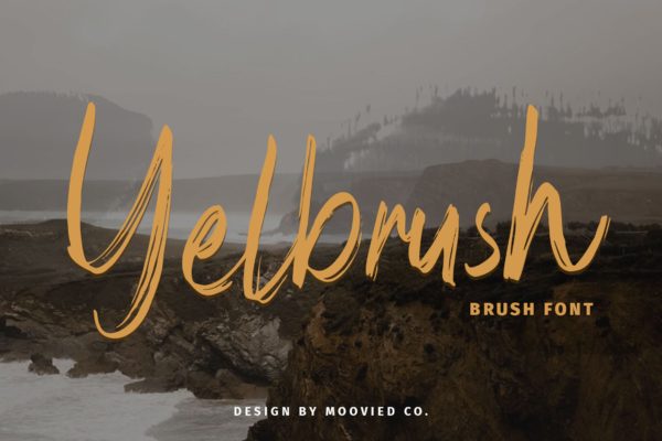 英文笔刷风格字体下载 Yelbrush Brush Font缩略图 英文笔刷风格字体下载 Yelbrush Brush Font
