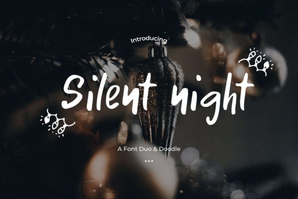 英文二重奏手写字体&圣诞节涂鸦设计素材 Silent night – Font Duo & Doodle缩略图 英文二重奏手写字体&圣诞节涂鸦设计素材 Silent night – Font Duo & Doodle