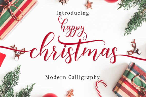 现代书写风格圣诞节主题英文草书字体 Happy Christmas Script缩略图 现代书写风格圣诞节主题英文草书字体 Happy Christmas Script