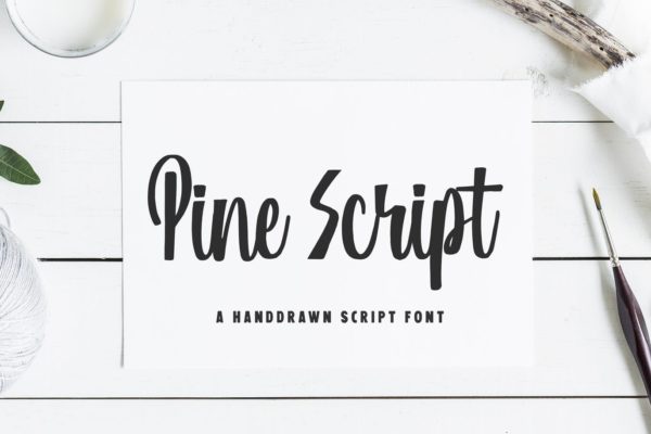 现代书法风格英文手写字体 Pine Script缩略图 现代书法风格英文手写字体 Pine Script