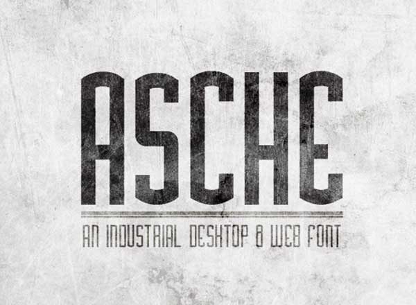 复古工业标识风格无衬线字体 Asche Desktop & Web Font