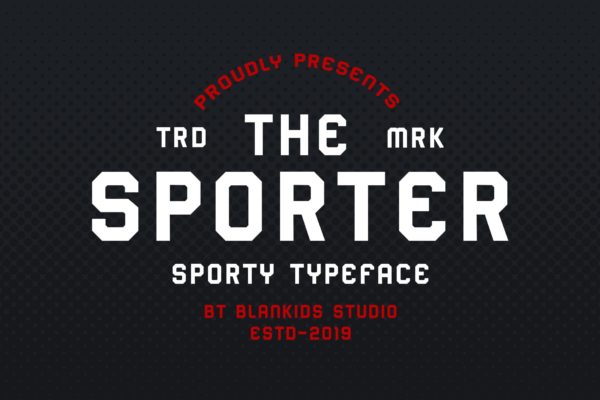 棱角分明运动风格无衬线英文字体 Sporter – Sporty Display Typeface