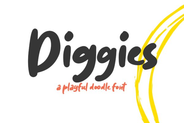 涂鸦风格装饰字体设计英文书法字体 Diggies – A Playful Font缩略图 涂鸦风格装饰字体设计英文书法字体 Diggies – A Playful Font