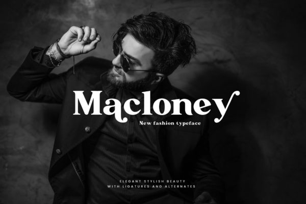一款平面设计绝配的大胆优雅粗体衬线英文字体 Macloney – Bold Serif Font
