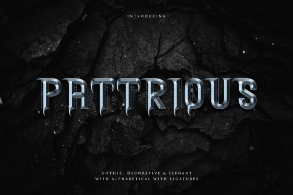 优雅哥特式英文衬线字体下载 Pattrious – Elegant Gothic Display Typeface缩略图 优雅哥特式英文衬线字体下载 Pattrious – Elegant Gothic Display Typeface
