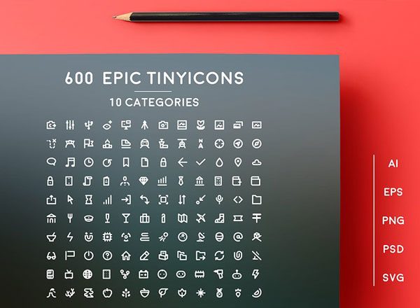 600枚精美小图标素材 Epic Tiny Icons(共10个分类)缩略图 600枚精美小图标素材 Epic Tiny Icons(共10个分类)