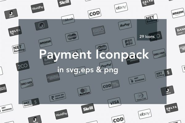 灰色支付工具图标 Payment Methods (Grey)缩略图 灰色支付工具图标 Payment Methods (Grey)
