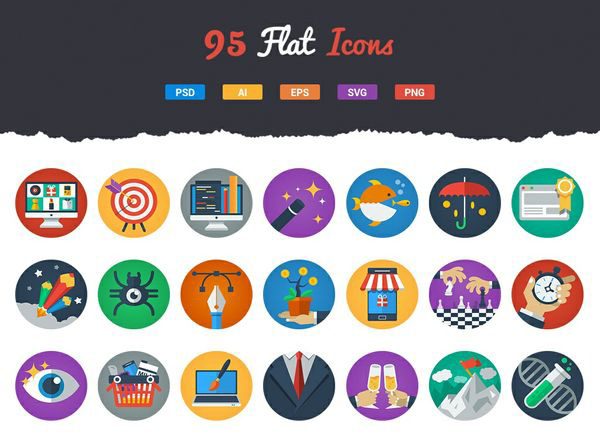 95枚现代扁平风图标 95 Modern Flat Icons缩略图 95枚现代扁平风图标 95 Modern Flat Icons