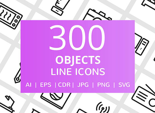 300个婴儿用品&家居用品线形图标合辑下载[ai,eps,cdr,svg,jpg,png]