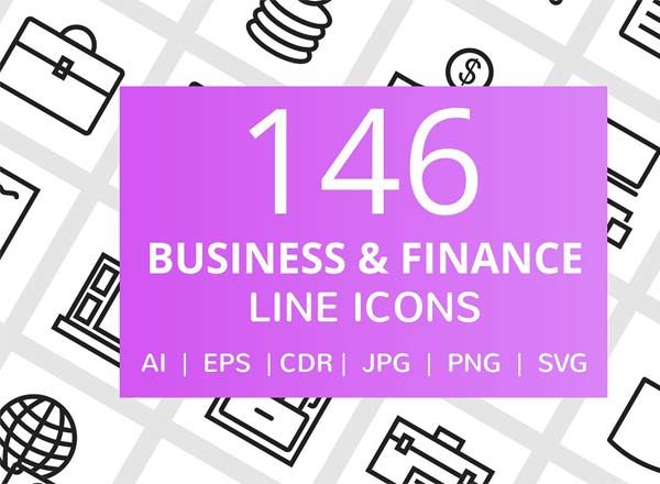 146+商业与金融线简约图标缩略图 146+商业与金融线简约图标