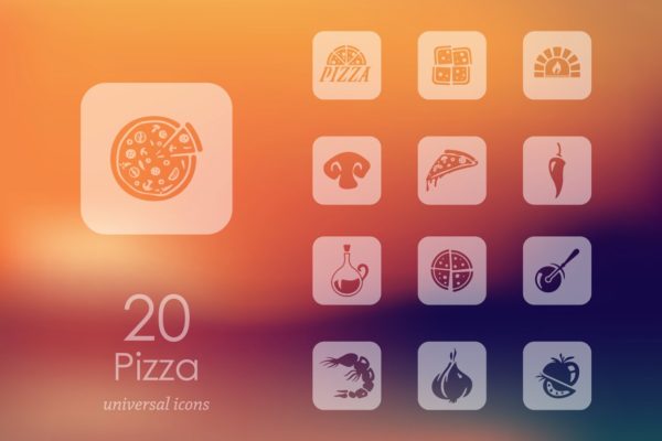 20枚披萨美食图标 20 pizza icons缩略图 20枚披萨美食图标 20 pizza icons