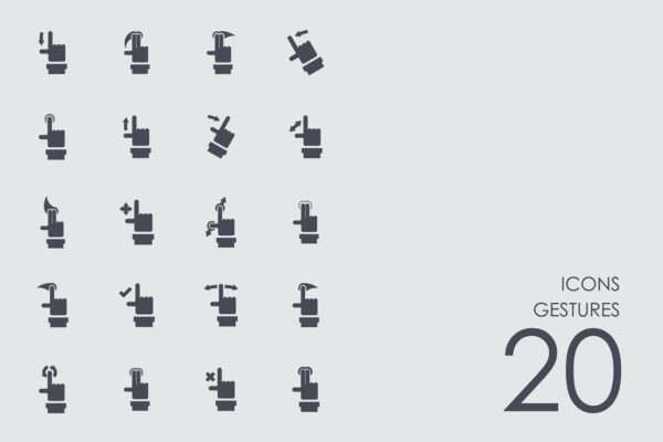 手势动作图标 Ggestures icons缩略图 手势动作图标 Ggestures icons