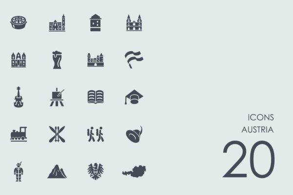 20枚澳大利亚国家相关图标 Austria icons缩略图 20枚澳大利亚国家相关图标 Austria icons