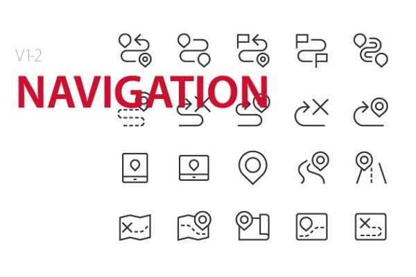 40枚导航主题UI图标 40 Navigation UI icons缩略图 40枚导航主题UI图标 40 Navigation UI icons