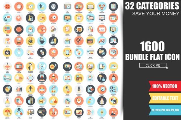 1600枚网站扁平化风格图标 Web Flat Icons缩略图 1600枚网站扁平化风格图标 Web Flat Icons