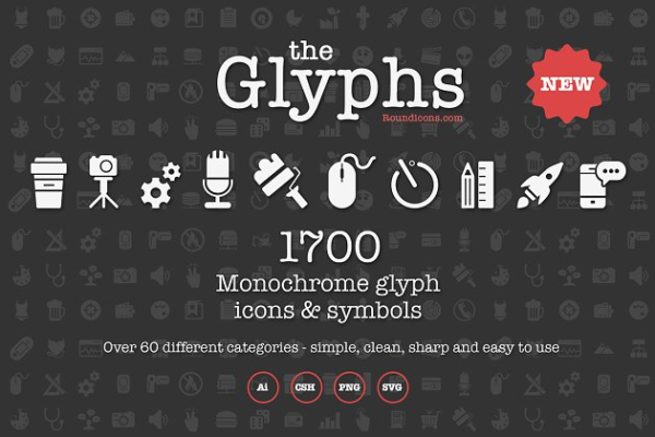 1700枚简约通用图标 The Glyphs 1700 icons & symbols缩略图 1700枚简约通用图标 The Glyphs 1700 icons & symbols