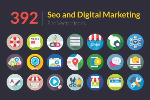 392枚SEO和数字营销图标 392 SEO and Digital Marketing Icons缩略图 392枚SEO和数字营销图标 392 SEO and Digital Marketing Icons