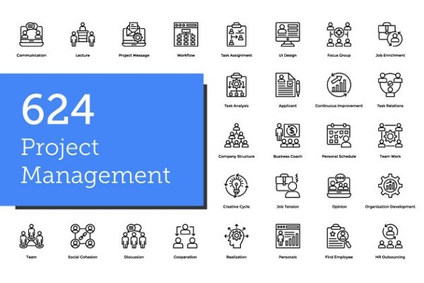 624个企业项目管理图标 624 Project Management Icons缩略图 624个企业项目管理图标 624 Project Management Icons