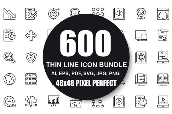 矢量线条图标素材包 Vector Line Icons