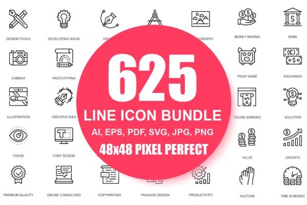 现代互联网商务设计理念线条图标 Thin Line Business Web Icons缩略图 现代互联网商务设计理念线条图标 Thin Line Business Web Icons