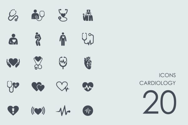 健康医疗主题心脏病学线条图标 Cardiology icons缩略图 健康医疗主题心脏病学线条图标 Cardiology icons