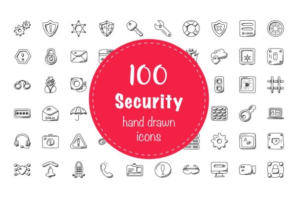 100个创造性的安全涂鸦图标 100 Security Doodle Icons缩略图 100个创造性的安全涂鸦图标 100 Security Doodle Icons
