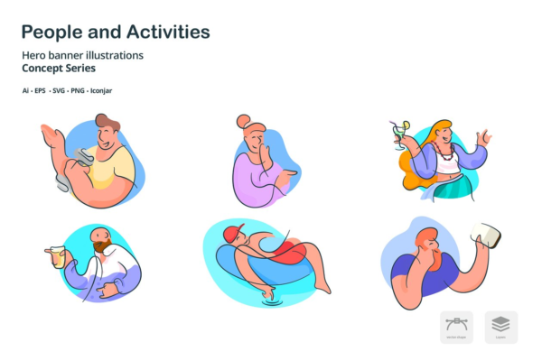 人物活动涂鸦写意线条图标 People Doodle Line Icons缩略图 人物活动涂鸦写意线条图标 People Doodle Line Icons
