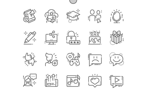 社交媒体主题矢量细线图标 Social Line Icons缩略图 社交媒体主题矢量细线图标 Social Line Icons