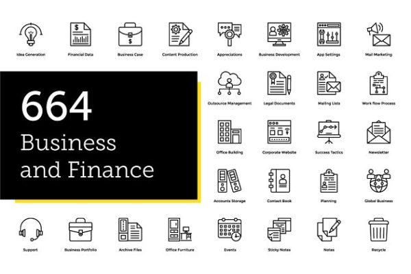 664款金融主题业务财务线条图标 664 Business and Finance Line Icons缩略图 664款金融主题业务财务线条图标 664 Business and Finance Line Icons