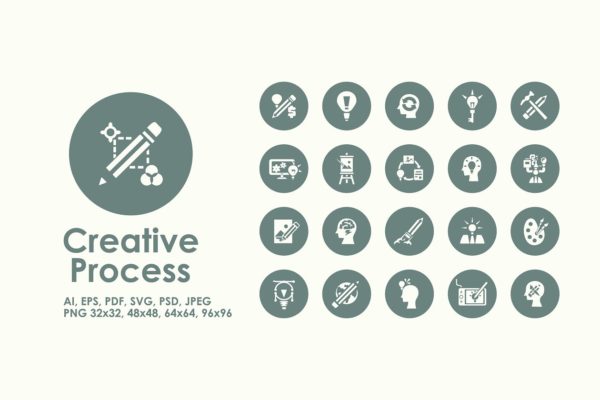 创作过程创意工作流主题简约图标 Creative Process simple icons缩略图 创作过程创意工作流主题简约图标 Creative Process simple icons