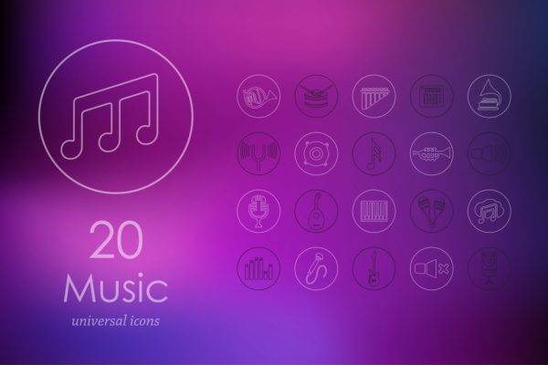 20枚音乐乐器主题图标 20 music icons缩略图 20枚音乐乐器主题图标 20 music icons