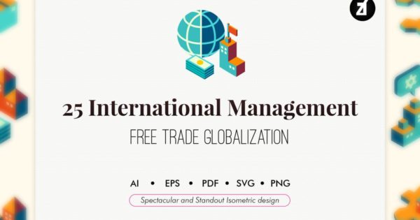 25枚国际管理主题等距图标素材 25 International management isometric elements缩略图 25枚国际管理主题等距图标素材 25 International management isometric elements