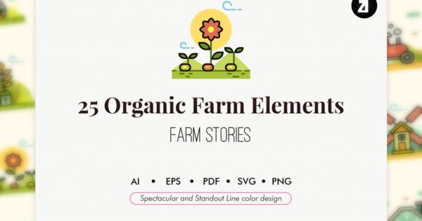 25枚农场主题元素图标素材 25 Organic farm elements缩略图 25枚农场主题元素图标素材 25 Organic farm elements