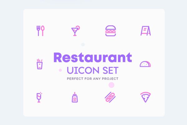 餐馆餐厅主题UI图标素材 UICON Restaurant Icons