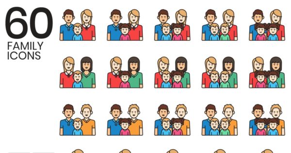 60枚家庭主题矢量图标素材 60 Family Icons | Vivid Series缩略图 60枚家庭主题矢量图标素材 60 Family Icons | Vivid Series
