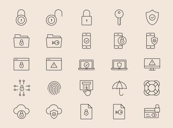 25枚安全相关主题矢量图标素材 25 Security Icons缩略图 25枚安全相关主题矢量图标素材 25 Security Icons