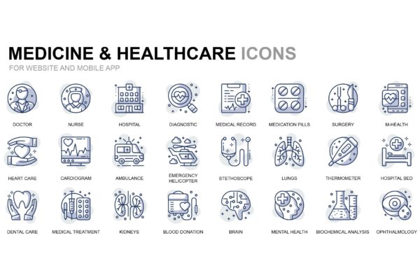 医疗保健/医学主题线性图标素材 Healthcare and Medicine Thin Line Icons缩略图 医疗保健/医学主题线性图标素材 Healthcare and Medicine Thin Line Icons