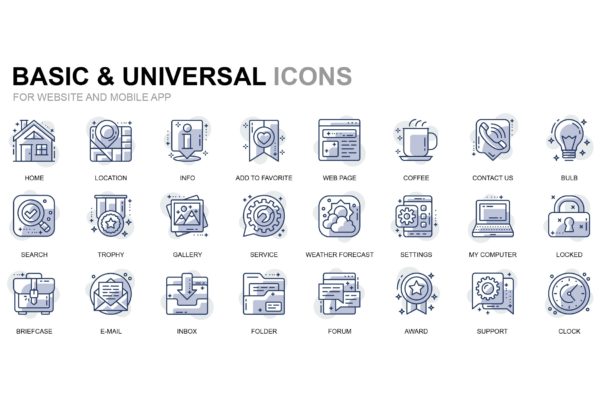 基础通用实用网站/APP设计线性图标合集素材 Basic Thin Line Icons缩略图 基础通用实用网站/APP设计线性图标合集素材 Basic Thin Line Icons
